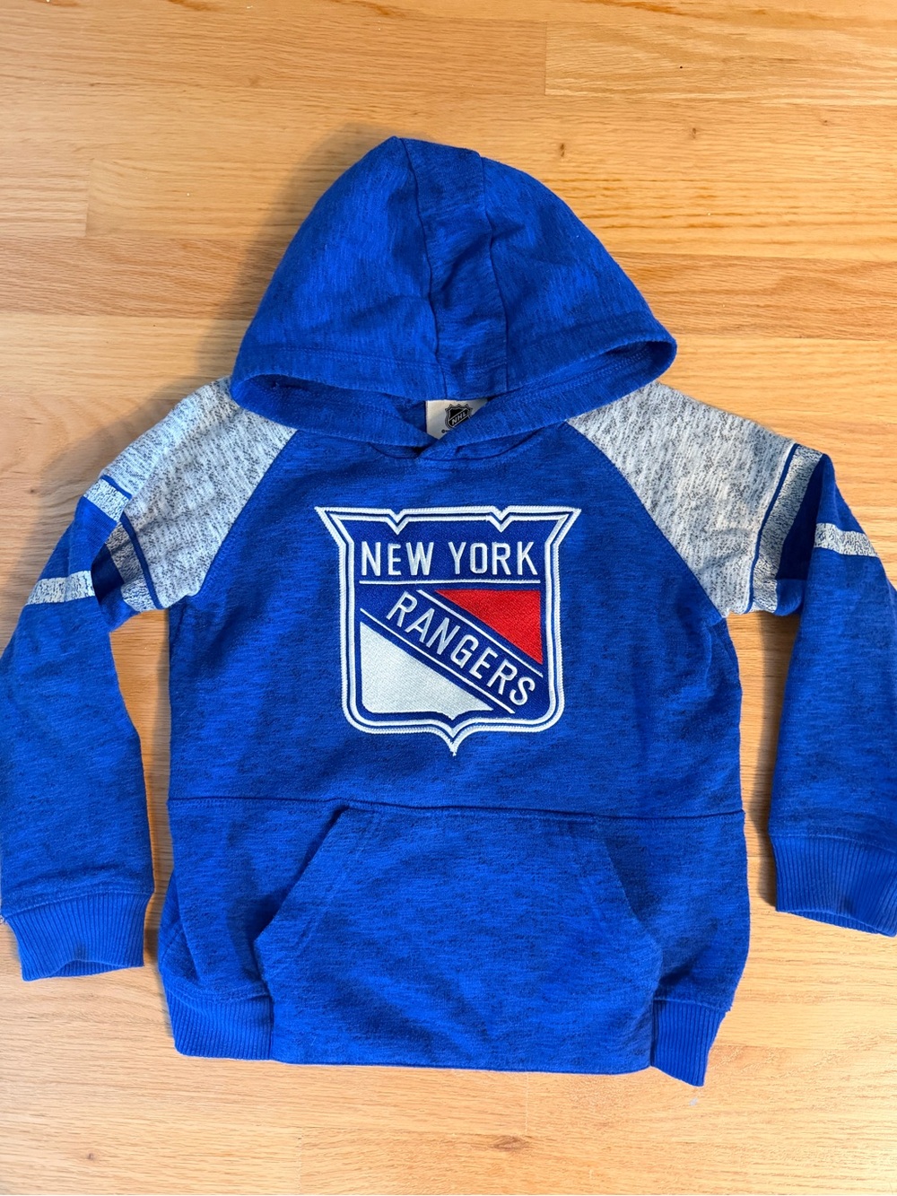 New York Rangers Youth Blue Hooded Pullover Sweatshirt, Size 5/6